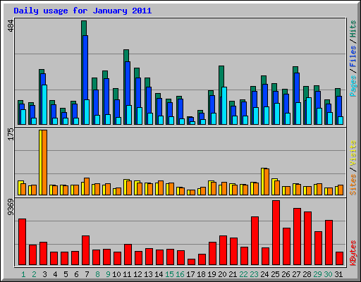 Daily usage for January 2011