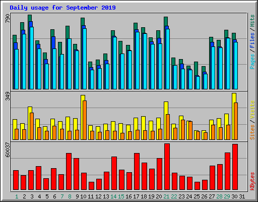 Daily usage for September 2019