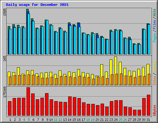 Daily usage for December 2021