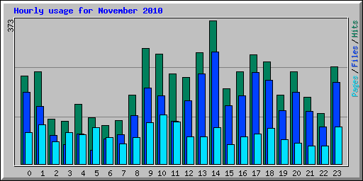 Hourly usage for November 2010