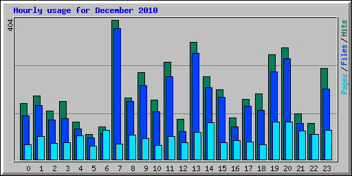 Hourly usage for December 2010