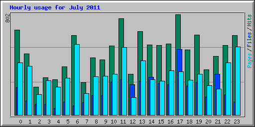 Hourly usage for July 2011