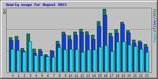 Hourly usage for August 2013