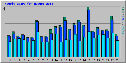 Hourly usage for August 2014