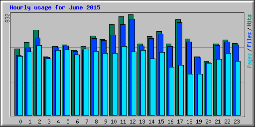 Hourly usage for June 2015