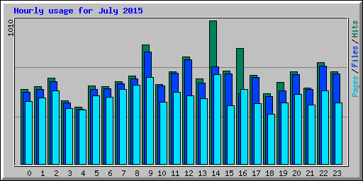 Hourly usage for July 2015