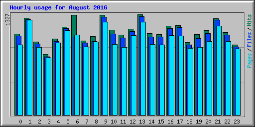 Hourly usage for August 2016