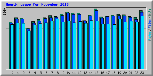 Hourly usage for November 2016