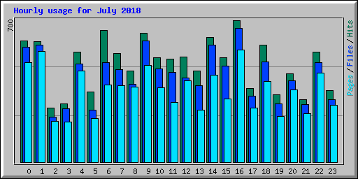 Hourly usage for July 2018