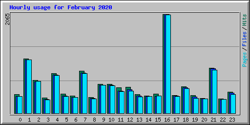Hourly usage for February 2020